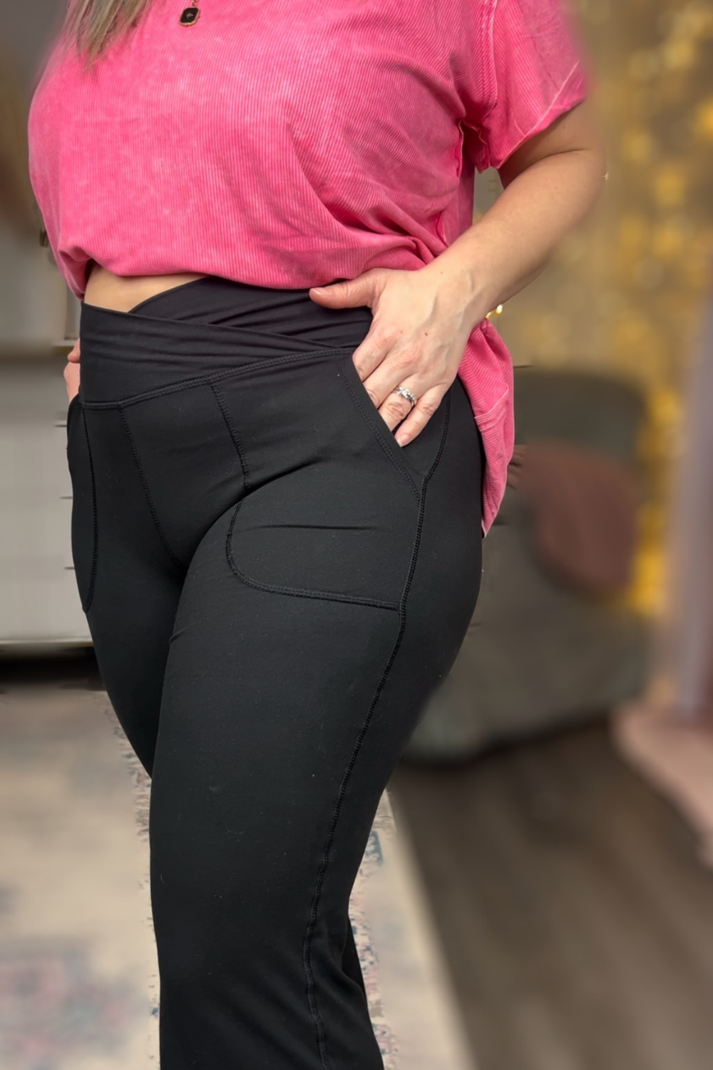 V Waist Flared Yoga Pants