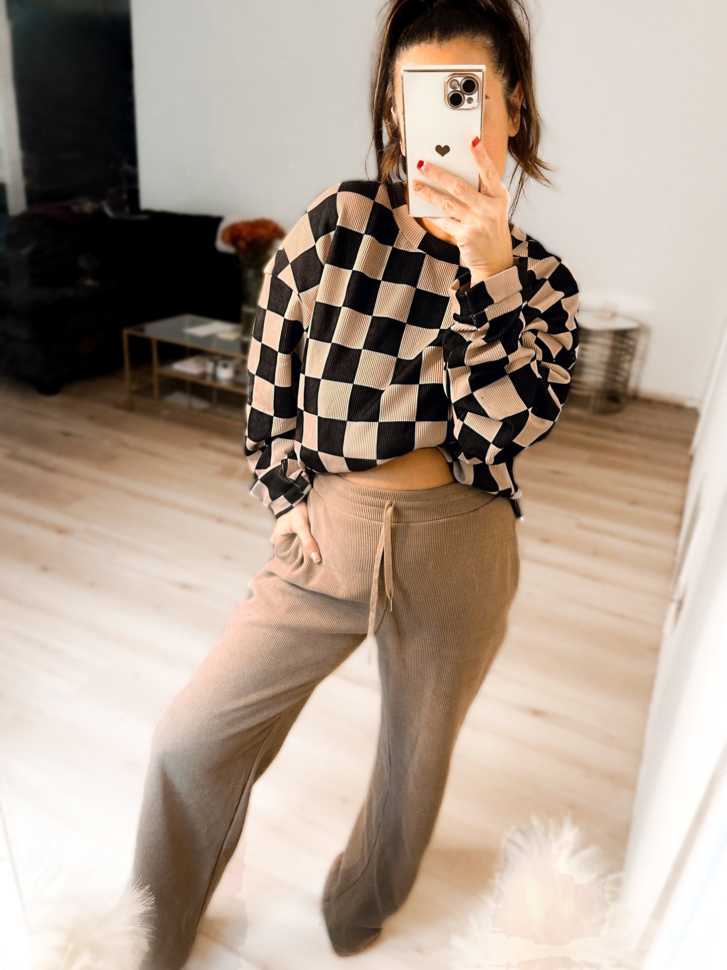 Charlie Checkered Corded Crew Set