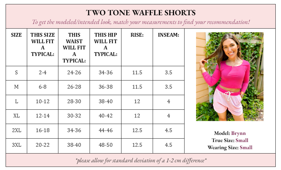 Tia Two Tone Waffle Shorts