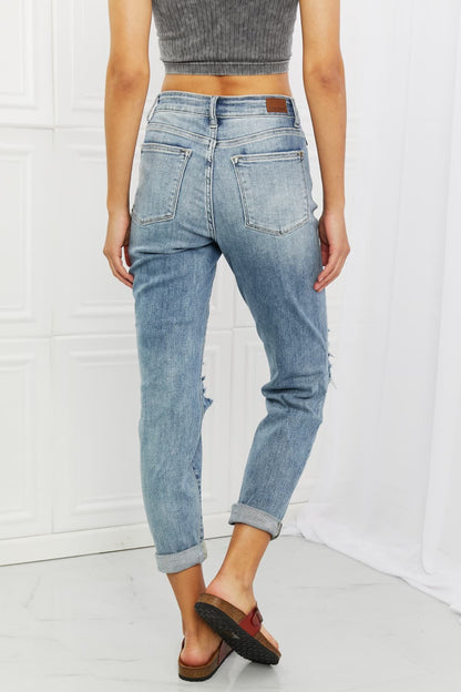 Judy Blue Malia Mid Rise Boyfriend Jeans