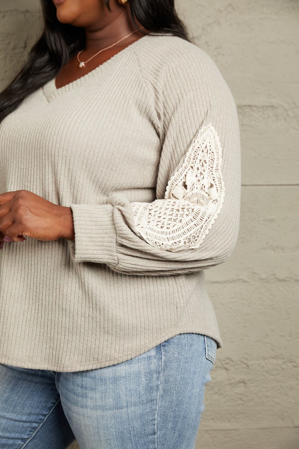 Melanie Lace Patch Detail Sweater