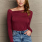 Fall For You Asymetrical Neck Long Sleeve Top