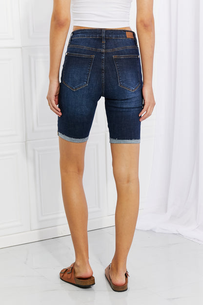 Judy Blue Lucy High Rise Patch Bermuda Shorts