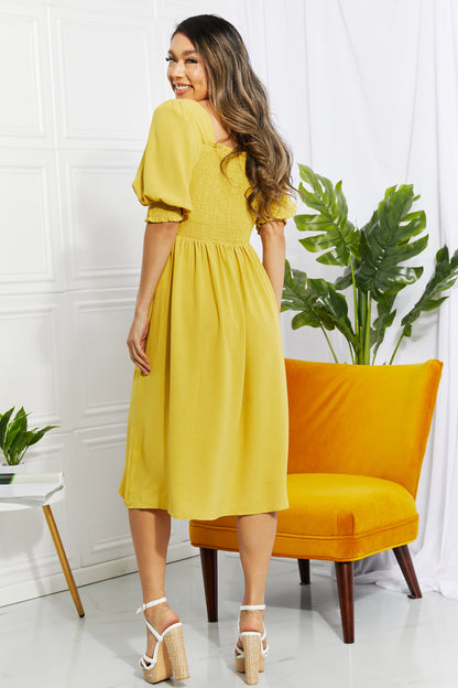 Love You Forever Square Neck Midi Dress