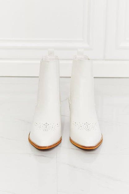 Love the Journey Stacked Heel Chelsea Boot in White